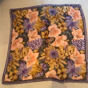 Floral Patterned Scarf in Purple and Yellow